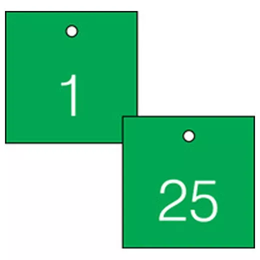 Accuform TDG370GN 1-1/2" Accu-Ply Engraved Numbered Plastic Tags