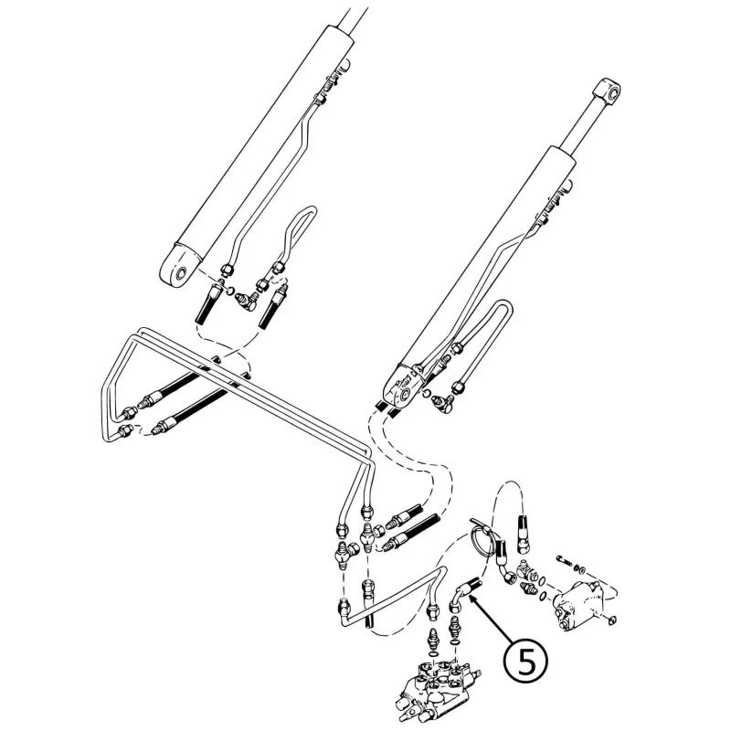Case 1835C Hose - Loader Valve to Self-Leveling Valve - #5