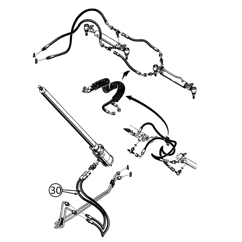 Case 580D & 580SD Hose - from Steering Control Valve - #30