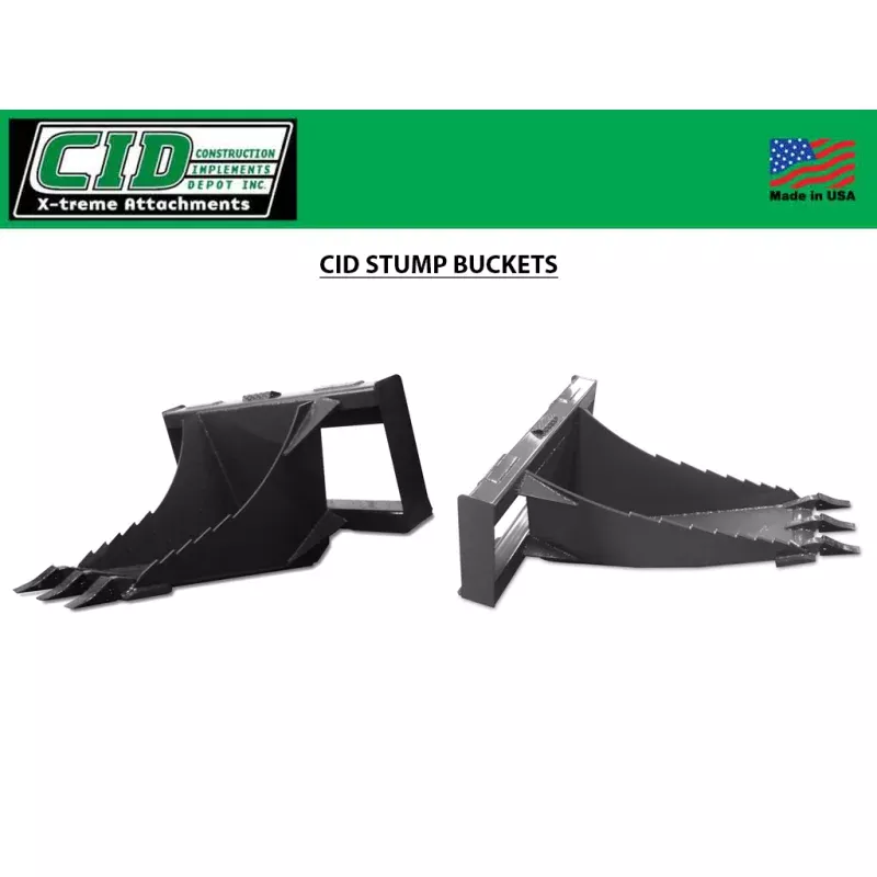 CID Stump Buckets for Skid Steers