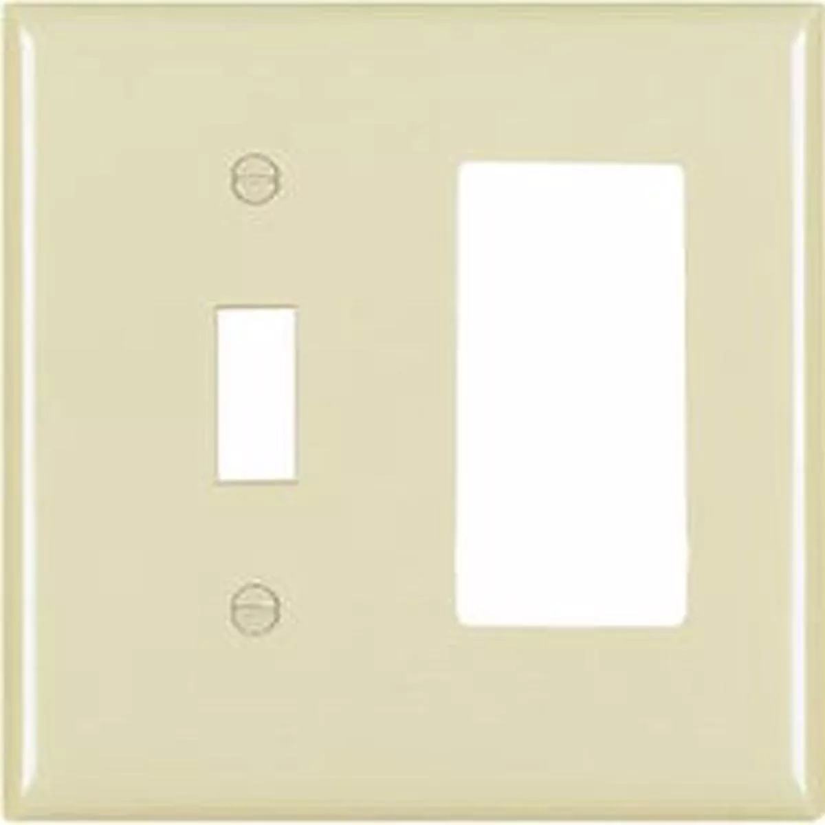 Ivory 1-Toggle & 1 Decorator Opening Nylon Wall Plate