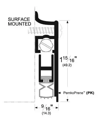 Pemko 412 Surface Mounted Automatic Door Bottom